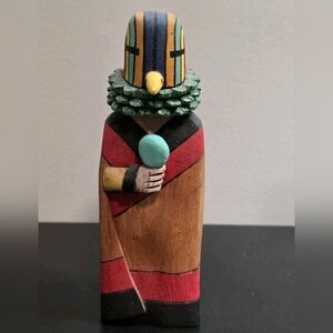 Hopi Kachina Arthur Oso Jr Polacca AZ Bird 6” 2005 Fire READ Indian Hand Carved